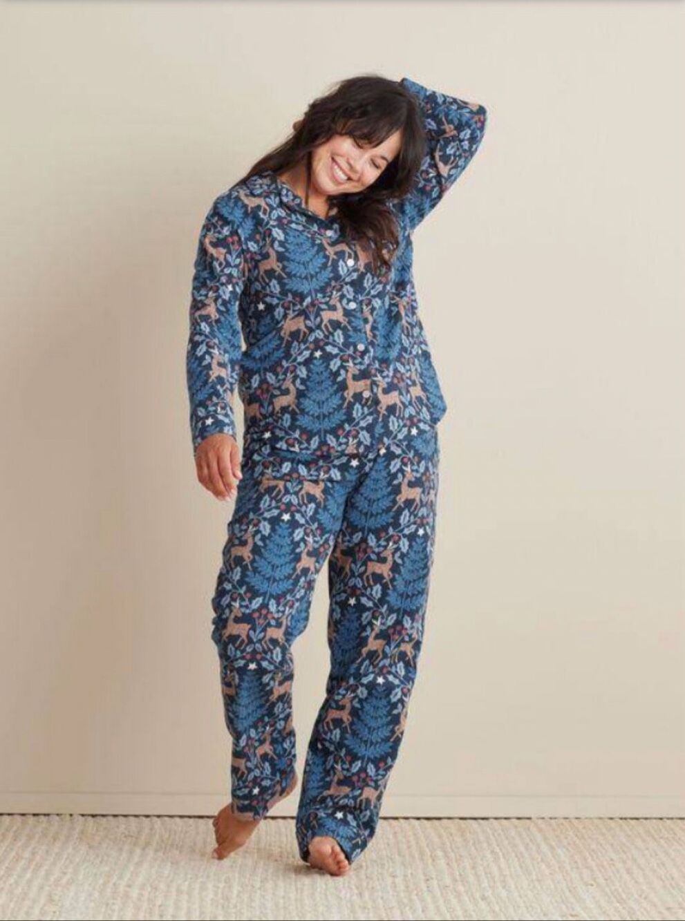 The Company Store Woodland Friends Flannel Pajama Set Large